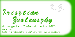 krisztian zvolenszky business card